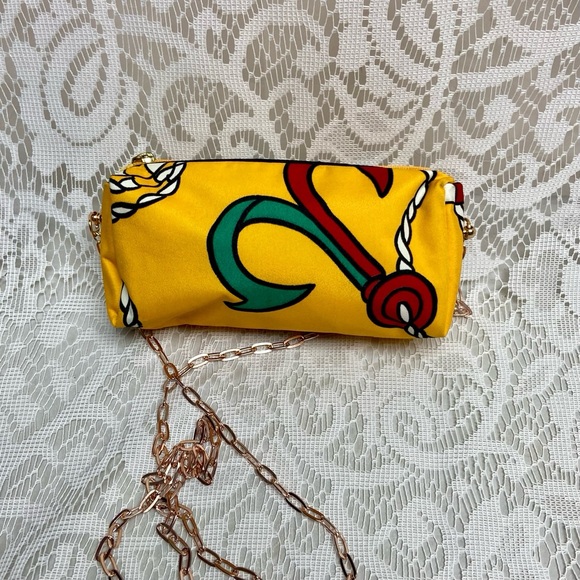 Christian Dior Yellow Abstract Canvas Cosmetic Pouch- Crossbody 6in x 3in x 2in - Picture 9 of 12